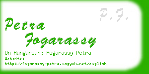 petra fogarassy business card